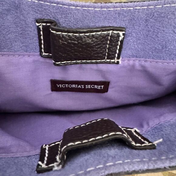 Victoria's Secret Purple Suede brown trim bag - Picture 8 of 9